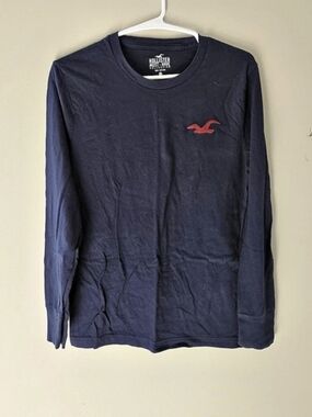 Hollister Must-Have Collection Long Sleeve Crewneck Tee Blue